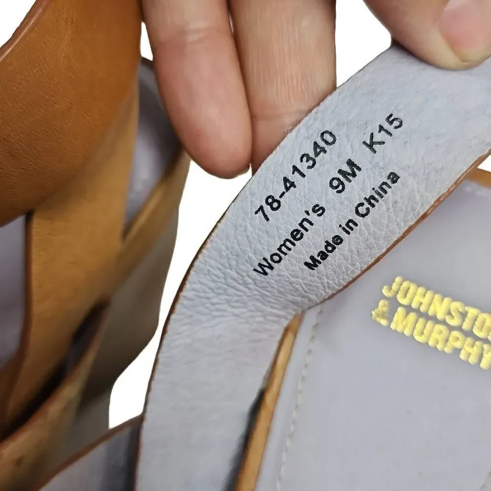 Tan Cork Wedge Sandals with Ankle Buckle